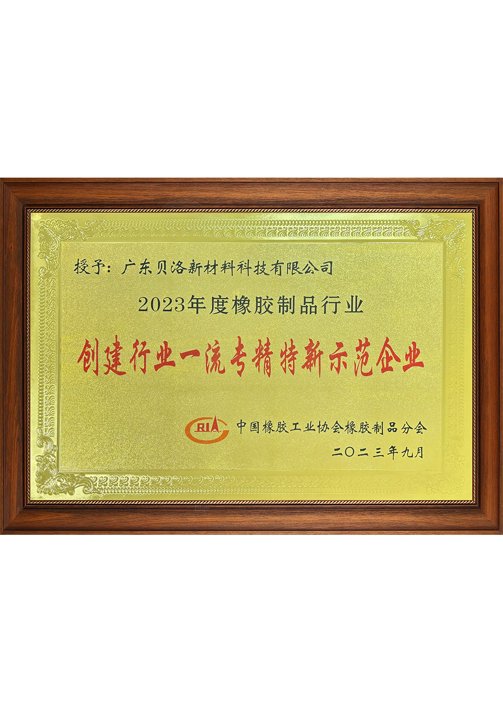 中橡协行业一流专精特新示范企业