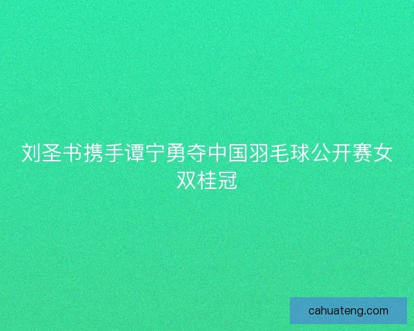 刘圣书携手谭宁勇夺中国羽毛球公开赛女双桂冠