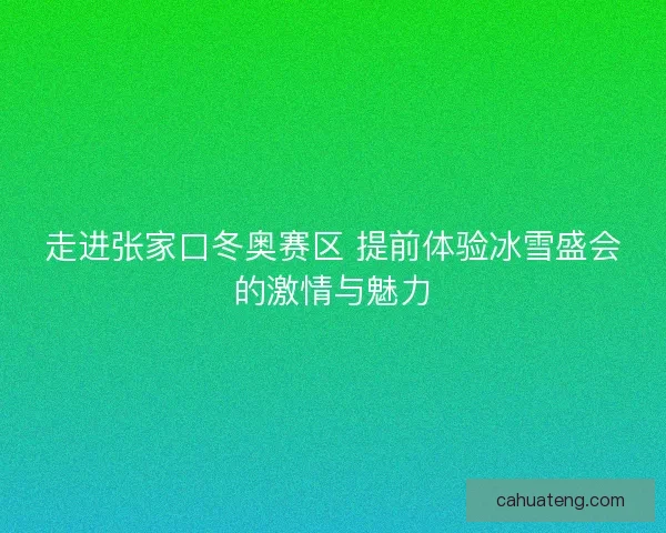 走进张家口冬奥赛区 提前体验冰雪盛会的激情与魅力 走进张家口冬奥赛区 提前体验冰雪盛会的激情与魅力