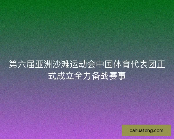 第六届亚洲沙滩运动会中国体育代表团正式成立全力备战赛事 第六届亚洲沙滩运动会中国体育代表团正式成立全力备战赛事