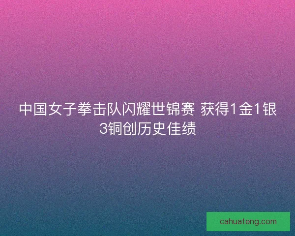 中国女子拳击队闪耀世锦赛 获得1金1银3铜创历史佳绩